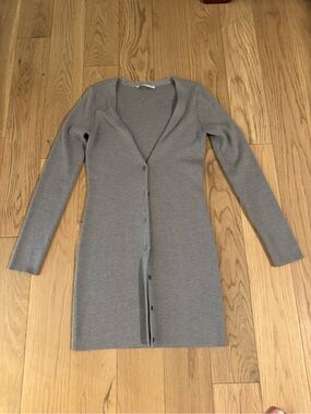 T by Alexander Wang Merino Wool long Cardigan, grey, Large.